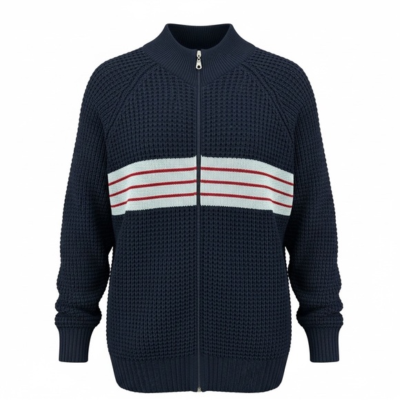 Other - Bokura Jeans Argentina Navy Blue Wool Blend Knit Zip-Up Sweater Size Medium